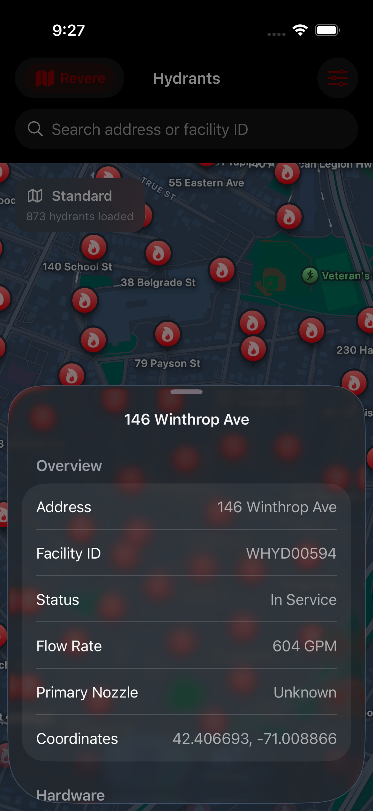 Sample hydrant detail sheet